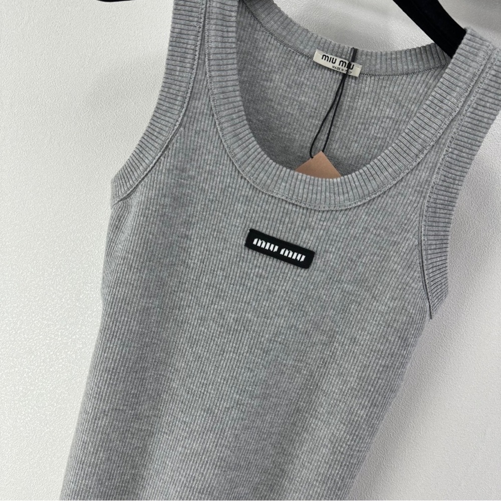 Miumiu Ribbed Label Vest - Picture 6 of 8